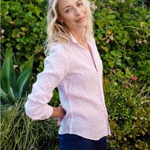 BNWT - Frank & Eileen Barry style pineapple linen shirt - L